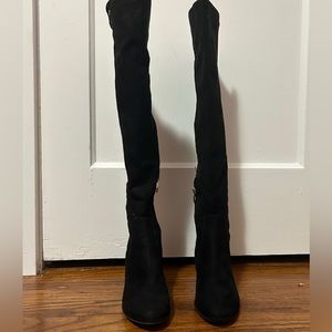 Liz Claiborne Black Suede Knee High Boots
